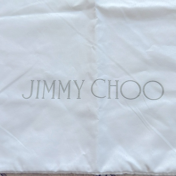 Jimmy Choo White Silky Drawstring Dustbag for Shoes 13” by 13” - Picture 2 of 4